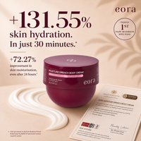 Clinical results for Eora body cream: +131.55% skin moisturisation at 30 minutes
