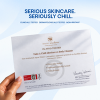 Take a Chill Body Cleanse in-vivo test certificate from Mascot Spincontrol: clinically tested, dermatologically tested, non-irritant